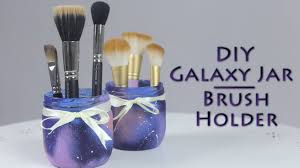 diy galaxy jar makeup brush holder