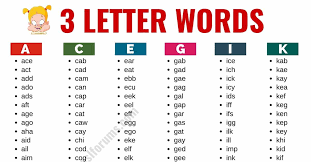 Play until a card is full. 3 Letter Words List Of 1000 Words That Have 3 Letters In English Esl Forums