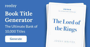 You don't even have to sign up. Fantasy Book Title Generator The Ultimate Bank Of 10 000 Titles