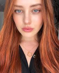 redhead blue eyes and face goals