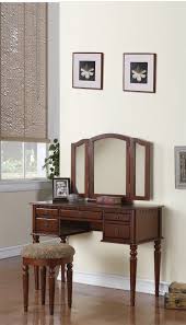large vanity table set with cushioned