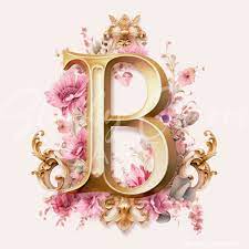 Letter B Monogram Wall Art Pink And