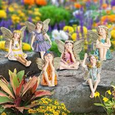 Set Of 6 Mini Fairies Garden Ornaments