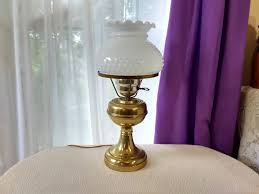 Vintage Brass Hurricane Lamp Electric
