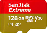128GB Extreme microSD UHS-I Card with Adapter - U3 A2 Sandisk