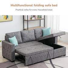 Polyester Modern Sectional Sofa In Gray