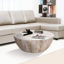 White Coffee Table Drum Coffee Table