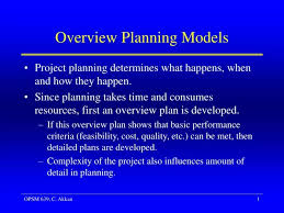 Ppt Overview Planning Models