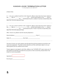 kansas lease termination letter form