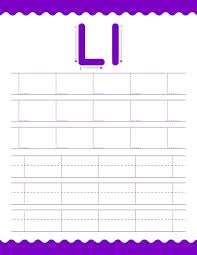 trace the alphabet l beginning tracing