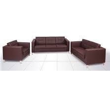 leather brown aura sofa set for home