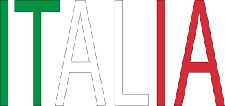 italia-teksti Italian lipun väreissä