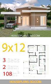 house design 9x12 with 3 bedrooms slop