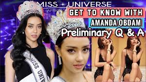 GET to KNOW with AMANDA OBDAM ( LIFESTYLE, story, family, advocacy) - Miss  Universe Thailand 2020 - YouTube