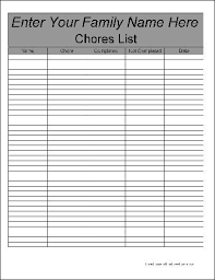 Free Basic Chores Checklist