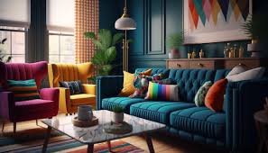 Orange Sofas And A Coffee Table