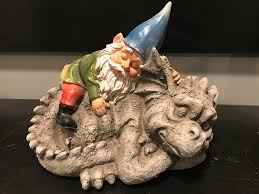 Concrete Dragon Gnome Statue