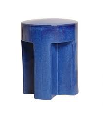 Cobalt Blue Ceramic Garden Stool Table