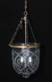 Etched Glass Bell Jar Pendant Light