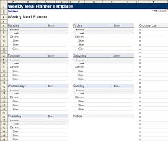 Meal Planner Template Excel