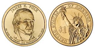 2009 D Presidential Dollar James K Polk Golden Dollar Coin