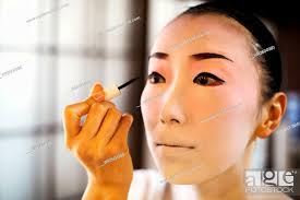 traditional white face makeup painting