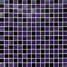Dark Purple Glass Tile Mosaic Wall Art
