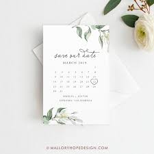Greenery Calendar Save The Date