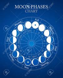 Moon Phases Flat Vector Background