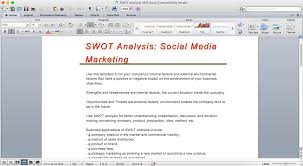 How To Make Swot Analysis In A Word Document