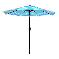 Teal Lotus Round Outdoor Crank Tilt