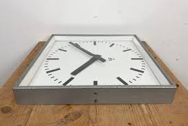 Large Grey Square Wall Clock From