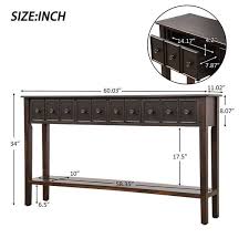 Black Rectangle Wood Console Table