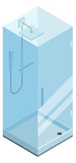 Shower Cabin Isometric Icon Glass