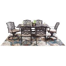 7 Piece Steel Outdoor Patio Dining Set