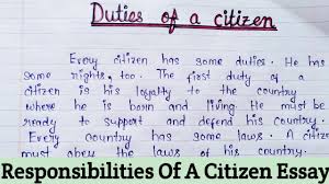 duties of citizen essay in english
