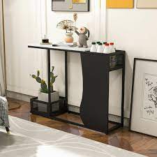 Storage Cube Marble Top Entryway Table