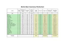 Beer Inventory Spreadsheet Template Inventory Worksheet