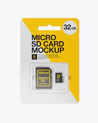 micro sd card with adapter mockup