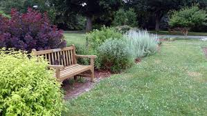 Photo Of Park Bench In Herb Garden