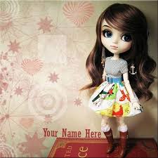 write name on barbie doll picture