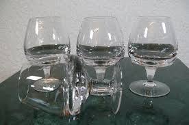 6 Cognac Snifter Crystal Glass Set