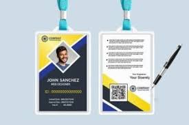 id card template with flat design psd