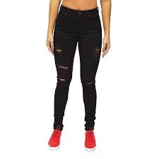 Heels Jeans Comfy High Rise Distressed Ripped Skinny Jeans For Women
