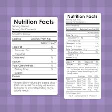 nutrition facts food labels information