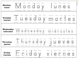 days of the week in spanish