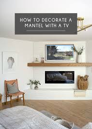 mantel decorating with a tv brepurposed