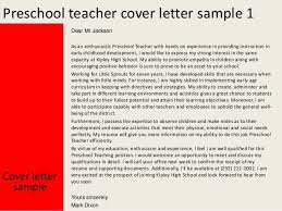 Preschool Teacher Cover Letter