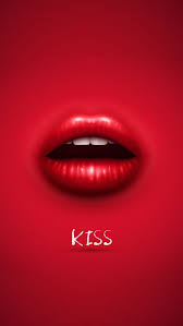 kiss background lips red teeth hd