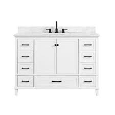 H bath vanity in sable with engineered stone vanity top in lgt vein carrera with white basin (124) sonoma 48 in. Light 8 Bathroom Vanities Bath The Home Depot